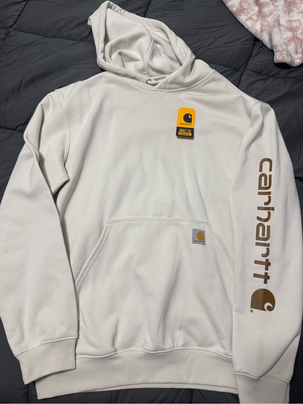 Carhartt Women's Relaxed Fit Midweight Logo Sleeve Graphic Hoodie NWT